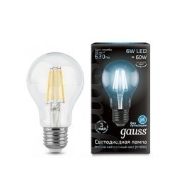 Лампа Gauss LED Filament A60 102802206