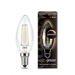 Лампа Gauss LED Filament Candle dimmable 103801105-D