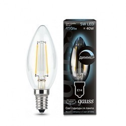 Лампа Gauss LED Filament Candle dimmable 103801205-D