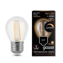Лампа Gauss LED Filament Globe dimmable 105802105-D