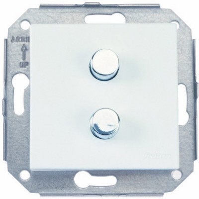 Выключатель 2-клавишный кнопочный Fontini F37, скрытый монтаж, хром/белый, 37343262
