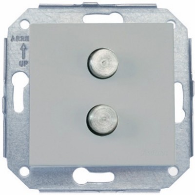 Выключатель 2-клавишный кнопочный Fontini F37, скрытый монтаж, стальной/металлик, 37343512
