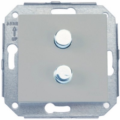 Выключатель 2-клавишный кнопочный Fontini F37, скрытый монтаж, хром/металлик, 37343612
