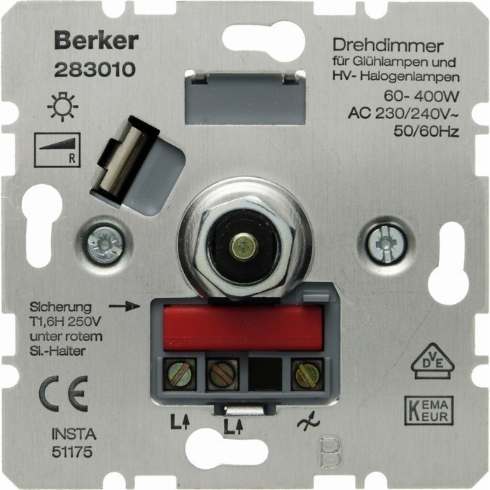 Механизм поворотного светорегулятора Berker Коллекции Berker, 400 Вт, 283010