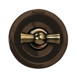 Выключатель поворотный двухполюсный Fontini VENEZIA, бронза/коричневый, 35314572