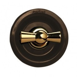 Выключатель-кнопка поворотный Fontini VENEZIA, золото/коричневый, 35328542