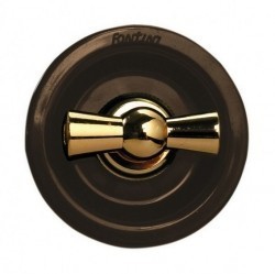 Выключатель-кнопка поворотный на два направления Fontini VENEZIA, золото/коричневый, 35344542