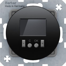 Термостат комнатный Berker, с дисплеем, черный глянцевый, 20452045
