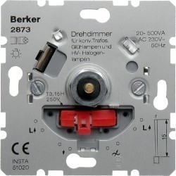 Механизм поворотного светорегулятора-переключателя Berker Коллекции Berker, 500 Вт, 2873