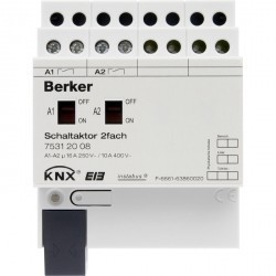 Исполнительное устройство 16 А, 2-канальное, REG цвет: светло-серый instabus KNX/EIB