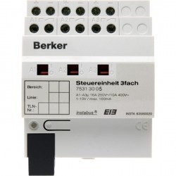 Управляющее устройство, 3-канальное, 1-10 В 16 А, REG цвет: светло-серый instabus KNX/EIB