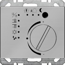 Регулятор температуры с кнопочным интерфейсом цвет: стальной, лак Berker K.5