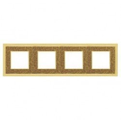 Рамка 4 поста Fede CRYSTAL DE LUXE, real gold, FD01294OR