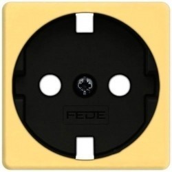 Накладка на розетку Fede коллекции FEDE, с заземлением, bright gold/черный, FD04314OB-M