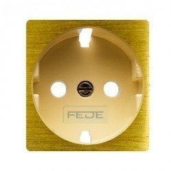 Накладка на розетку Fede коллекции FEDE, с заземлением, real gold/бежевый, FD04314OR-A