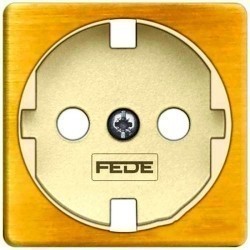 Накладка на розетку Fede коллекции FEDE, с заземлением, bright patina/бежевый, FD04314PB-A