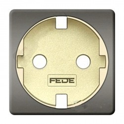 Накладка на розетку Fede коллекции FEDE, с заземлением, bright chrome/белый, FD04335CB