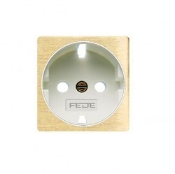 Накладка на розетку Fede коллекции FEDE, с заземлением, bright gold/бежевый, FD04335OB-A