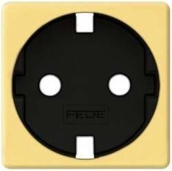 Накладка на розетку Fede коллекции FEDE, с заземлением, bright gold/черный, FD04335OB-M