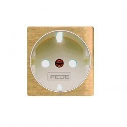 Накладка на розетку Fede коллекции FEDE, с заземлением, bright patina/бежевый, FD04335PB-A