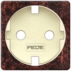 Накладка на розетку Fede коллекции FEDE, с заземлением, rustic cooper/бежевый, FD04335RU-A
