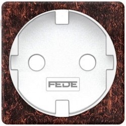 Накладка на розетку Fede коллекции FEDE, с заземлением, rustic cooper/белый, FD04335RU
