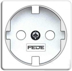 Накладка на розетку Fede коллекции FEDE, с заземлением, белый, FD16723