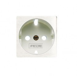 Накладка на розетку Fede коллекции FEDE, с заземлением, со шторками, белый, FD16731
