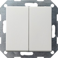 Выключатель 2-клавишный Gira SYSTEM 55, скрытый монтаж, белый матовый, 012527