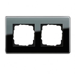 Рамка 2 поста Gira ESPRIT, черное стекло, 021205