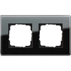 Рамка 2 поста Gira ESPRIT, черное стекло, 0212505