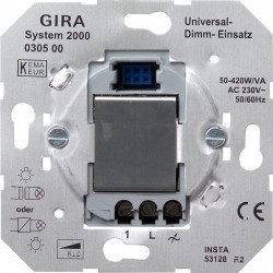 Механизм клавишного светорегулятора-переключателя Gira Коллекции GIRA, 420 Вт, 030500