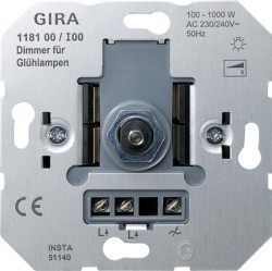 Механизм поворотного светорегулятора Gira Коллекции GIRA, 1000 Вт, 118100
