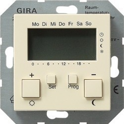 Термостат комнатный Gira SYSTEM 55, кремовый глянцевый, 237001