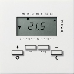 Термостат комнатный Gira F100, белый глянцевый, 2370112