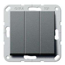 Выключатель 3-клавишный Gira SYSTEM 55, скрытый монтаж, антрацит, 284428