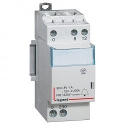 Трансформатор для цепей звуковой сигнализации - 230 В/12-8 В - 0,66-1 А - 8 ВA
