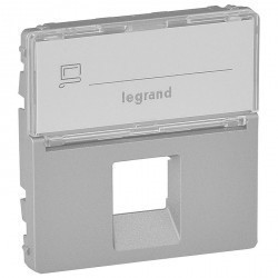 Накладка на розетку информационную Legrand VALENA CLASSIC, алюминий, 755472