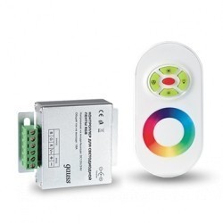 Контроллер для RGB 144W 12А с сенсорным пультом управления цветом (белый) Gauss PC201013144