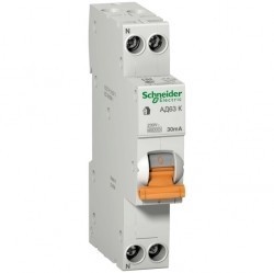 Дифавтомат Schneider Electric АД63 2P 6А (C) 4,5кА 30мА (AC), 12478