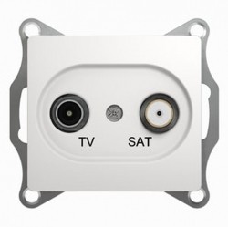 Розетка TV-SAT Schneider Electric GLOSSA, одиночная, белый, GSL000197