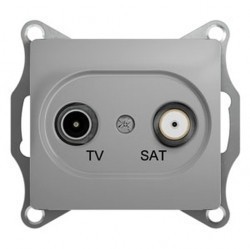 Розетка TV-SAT Schneider Electric GLOSSA, одиночная, алюминий, GSL000397