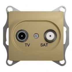 Розетка TV-SAT Schneider Electric GLOSSA, проходная, титан, GSL000498