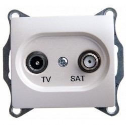Розетка TV-SAT Schneider Electric GLOSSA, проходная, перламутр, GSL000698