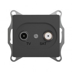 Розетка TV-SAT Schneider Electric GLOSSA, одиночная, антрацит, GSL000797