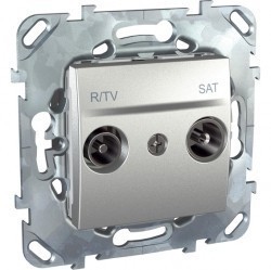 Розетка TV-FM-SAT Schneider Electric, одиночная, алюминий, MGU5.454.30ZD