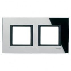 Рамка 2 поста Schneider Electric UNICA CLASS, черное стекло, MGU68.004.7C1