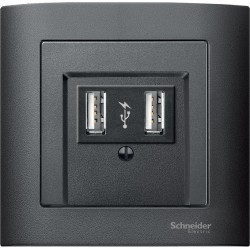Накладка на розетку USB Schneider Electric MERTEN SYSTEM DESIGN, антрацит, MTN297914