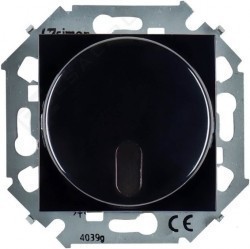 Светорегулятор-переключатель поворотный Simon SIMON 15, 500 Вт, черный глянцевый, 1591713-032