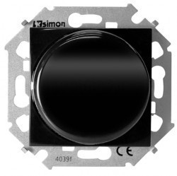 Светорегулятор поворотный Simon SIMON 15, 215 Вт, черный глянцевый, 1591796-032